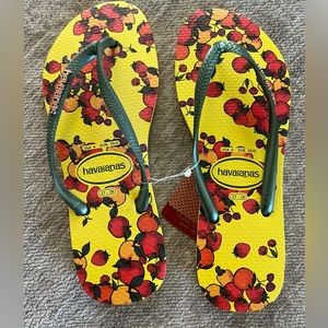 Havaianas Slim Flip Flop Women’s Yellow with fruit Size 7-8 EU (39)